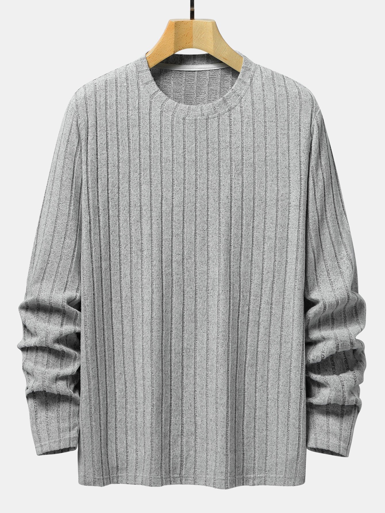 Long Sleeve Knit Ribbed T-Shirt