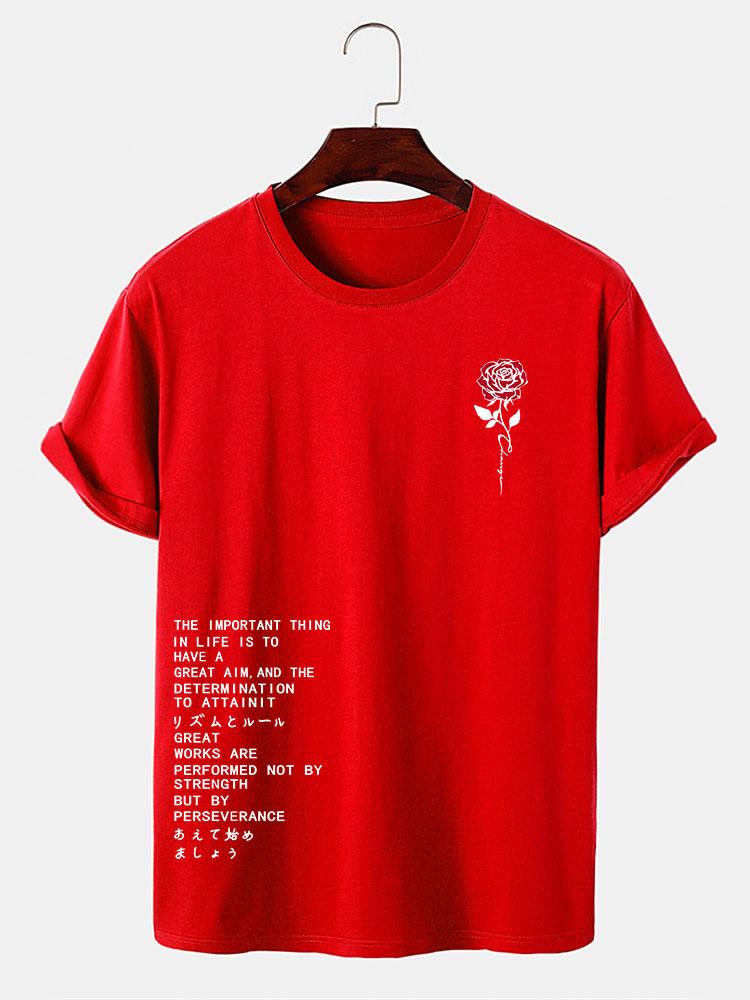 Rose Slogan Print T-Shirt