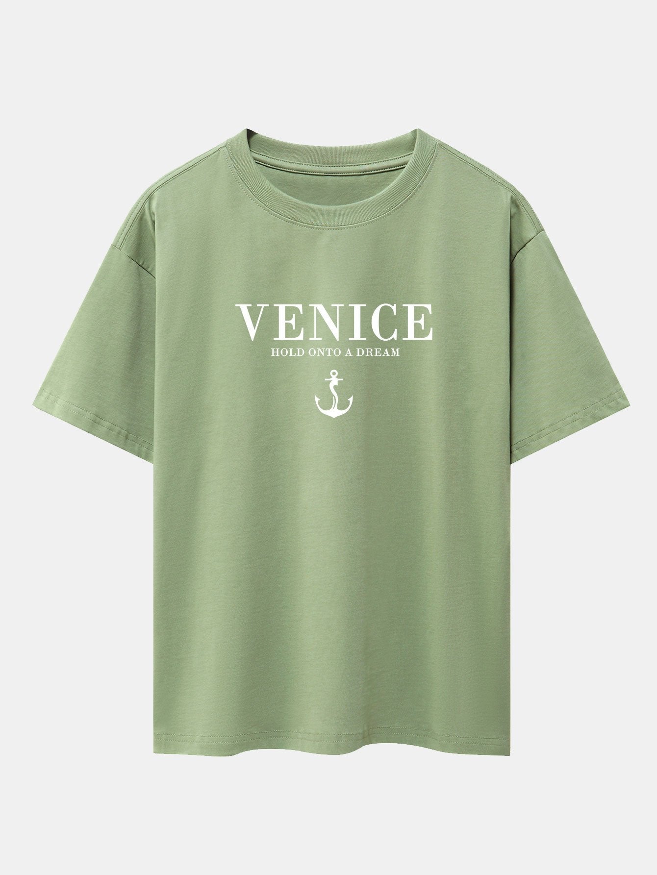 T-shirt oversize à épaules tombantes et imprimé ancre de Venise