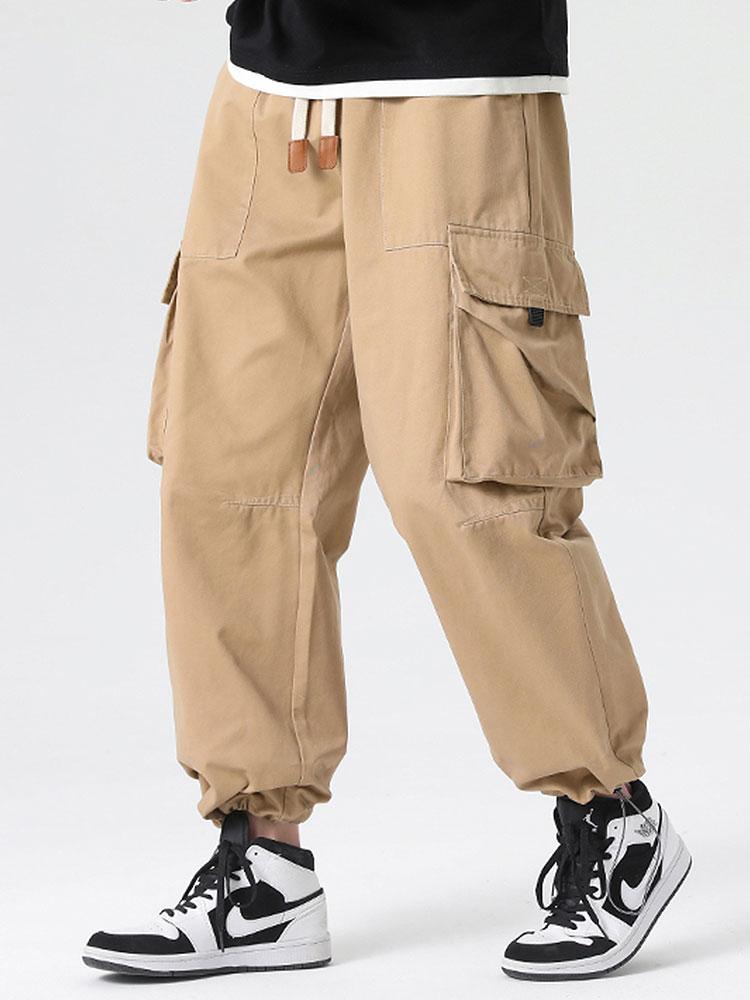 Elastic Drawstring Cuff Parachute Cargo Pants