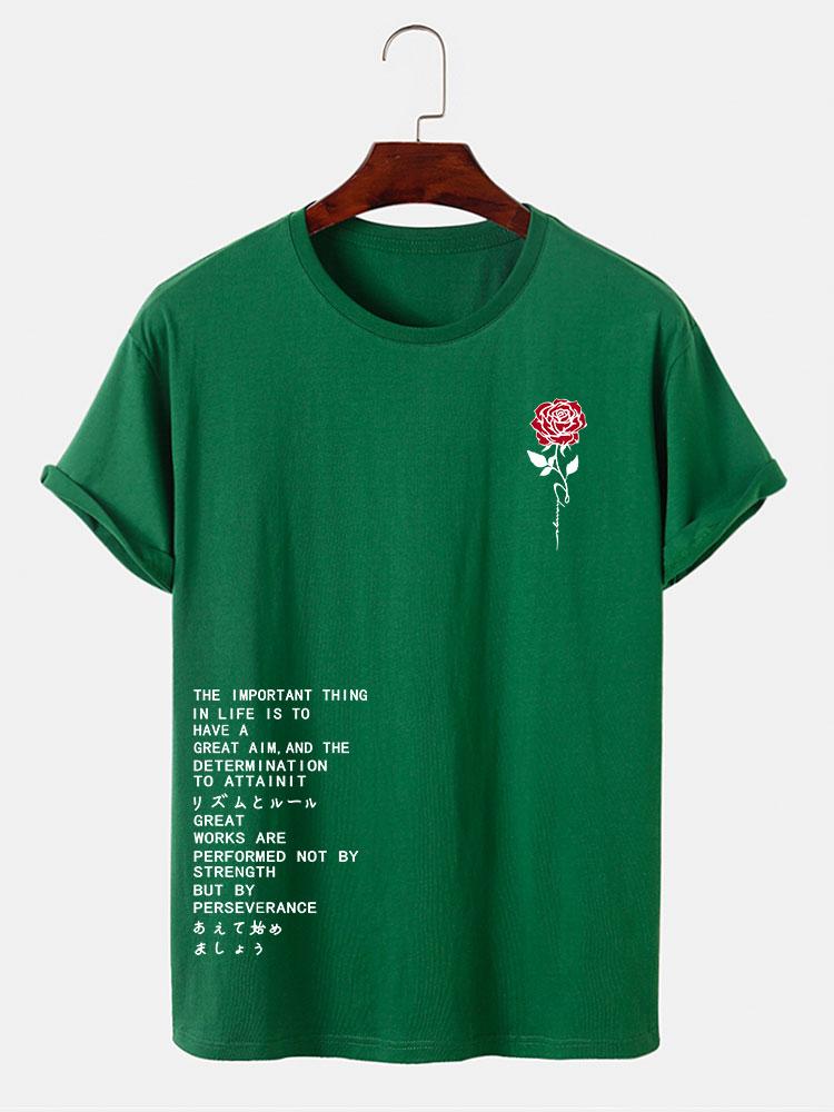 Rose Slogan Print T-Shirt