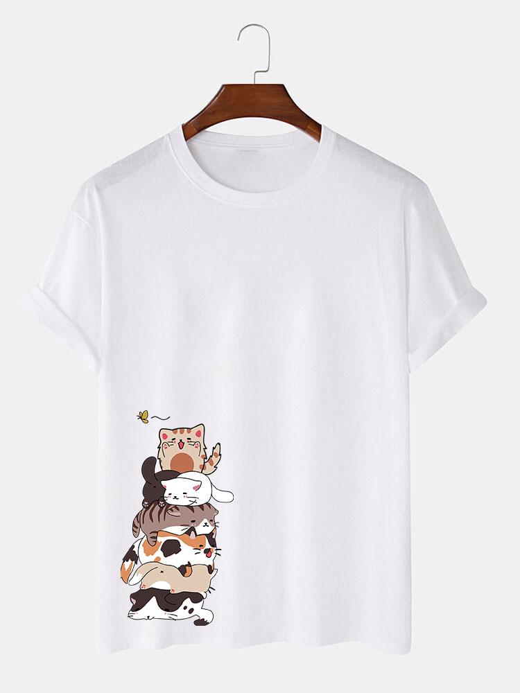 T-shirt imprimé chat de dessin animé