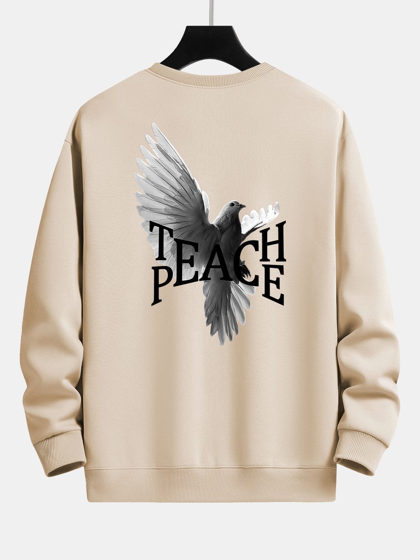 Sweat-shirt coupe décontractée à imprimé Peace Dove