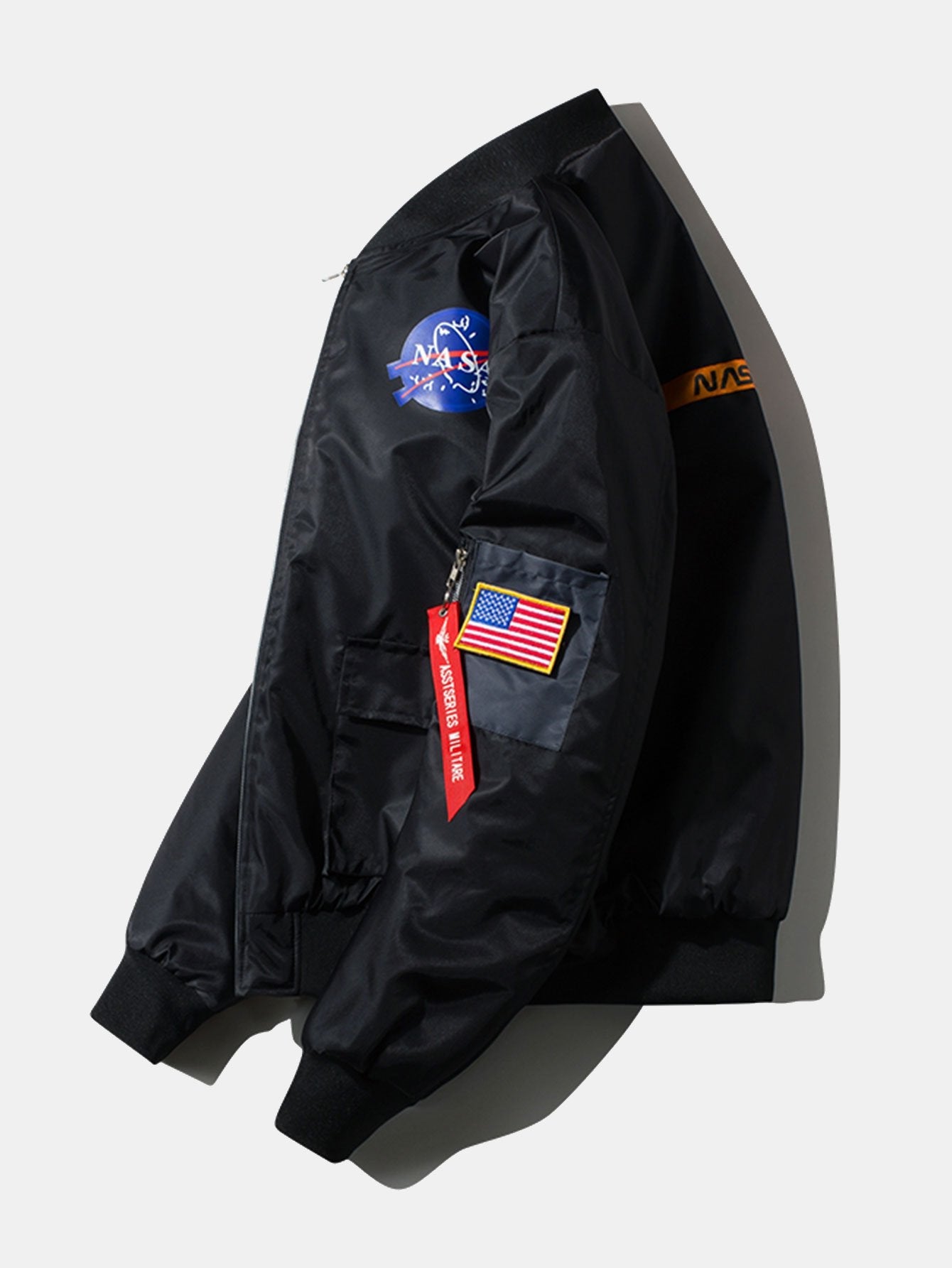 Oversized NASA Print Bomber Jacket