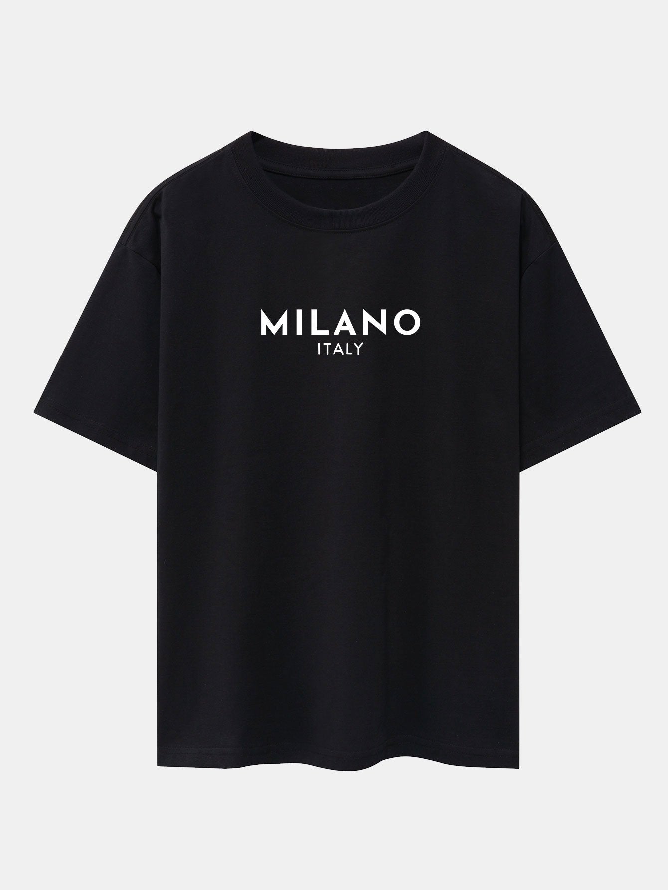 Milano Italy Print Drop Shoulder Oversize T-Shirt