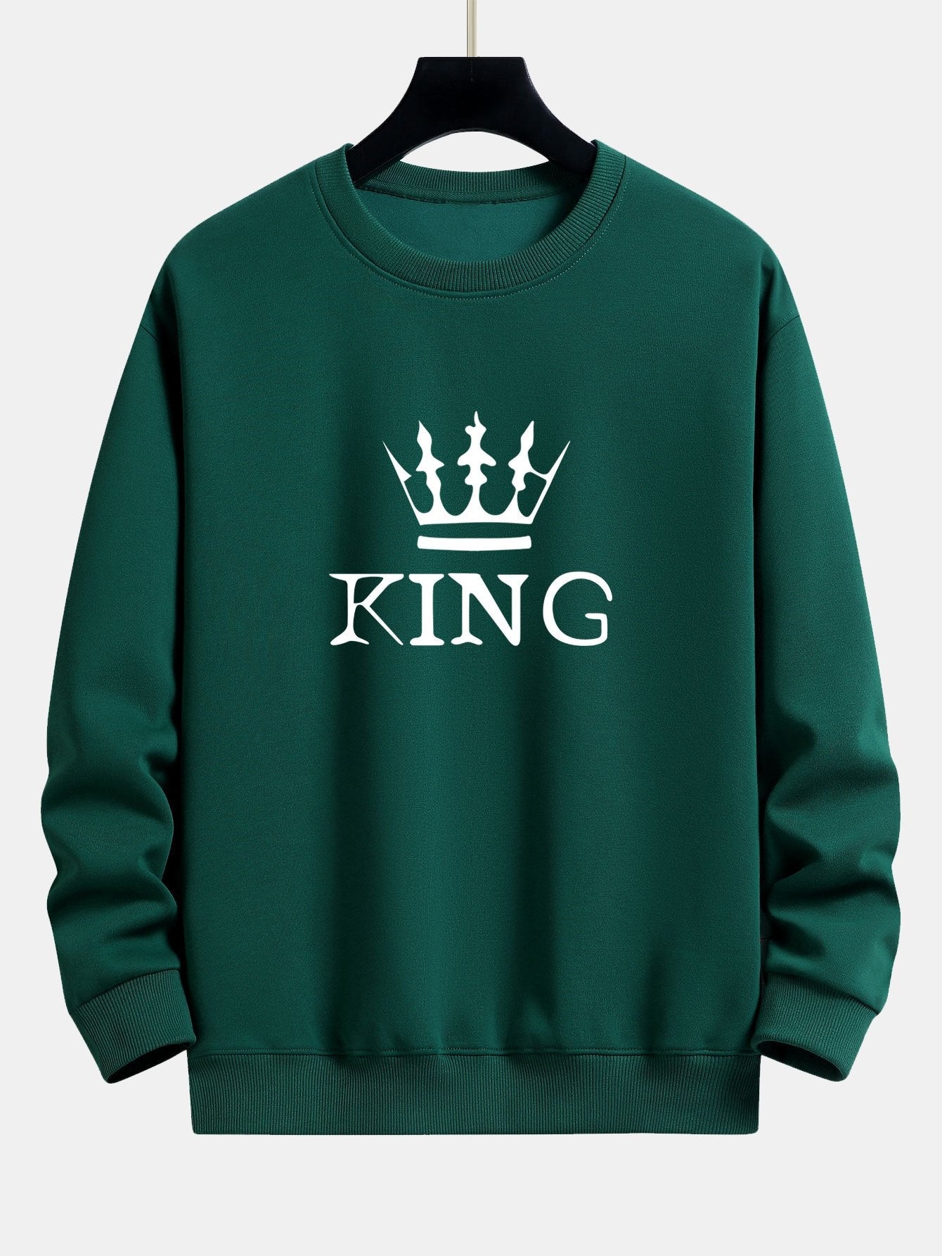 Sweat-shirt coupe décontractée à imprimé King Crown