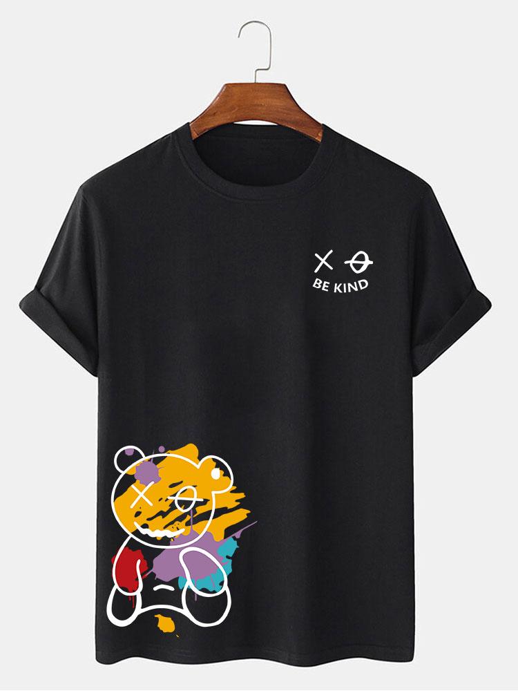 Regular Fit Graffiti Bear Print T-Shirt