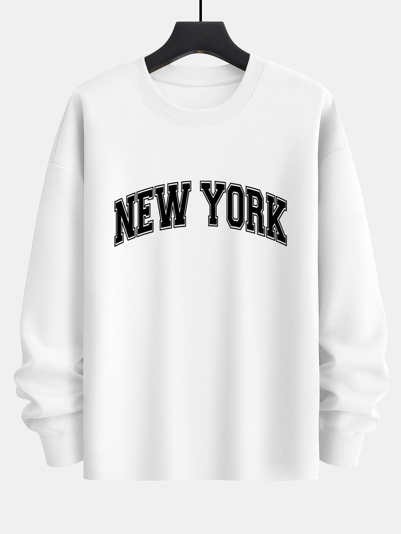 Sweat-shirt coupe décontractée à imprimé New York