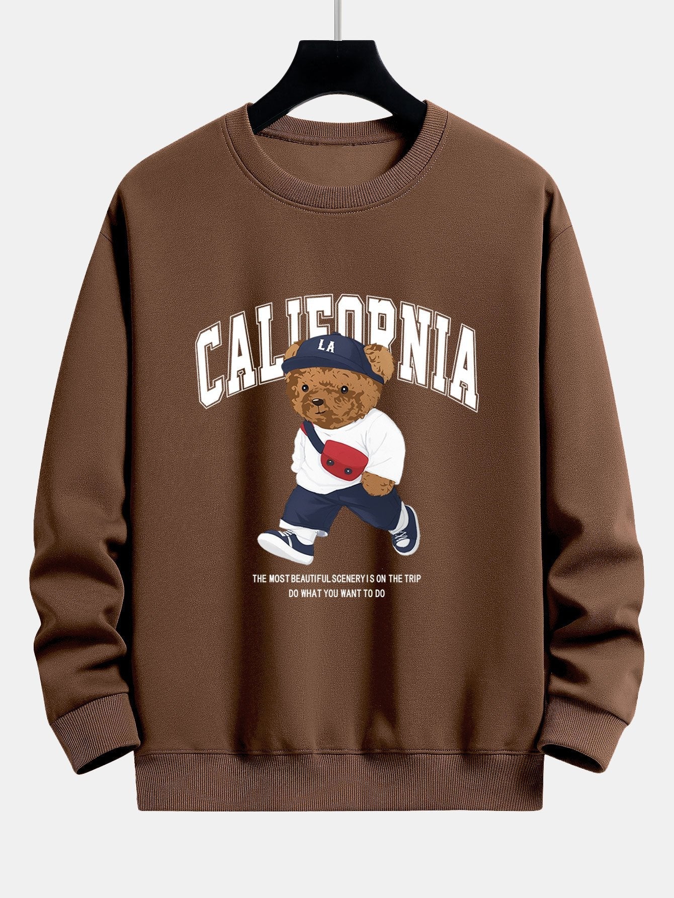 California Fashion - Sweat-shirt coupe décontractée à imprimé ours