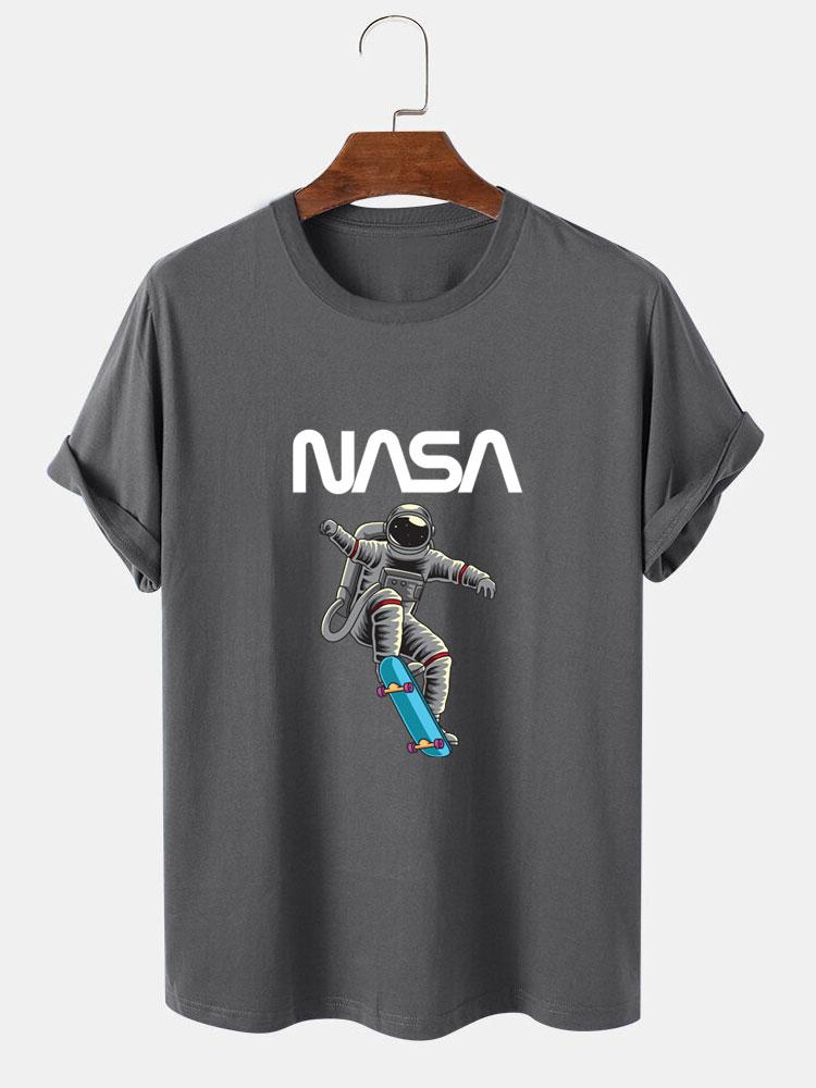 NASA Skateboard Astronaut Print T-Shirt