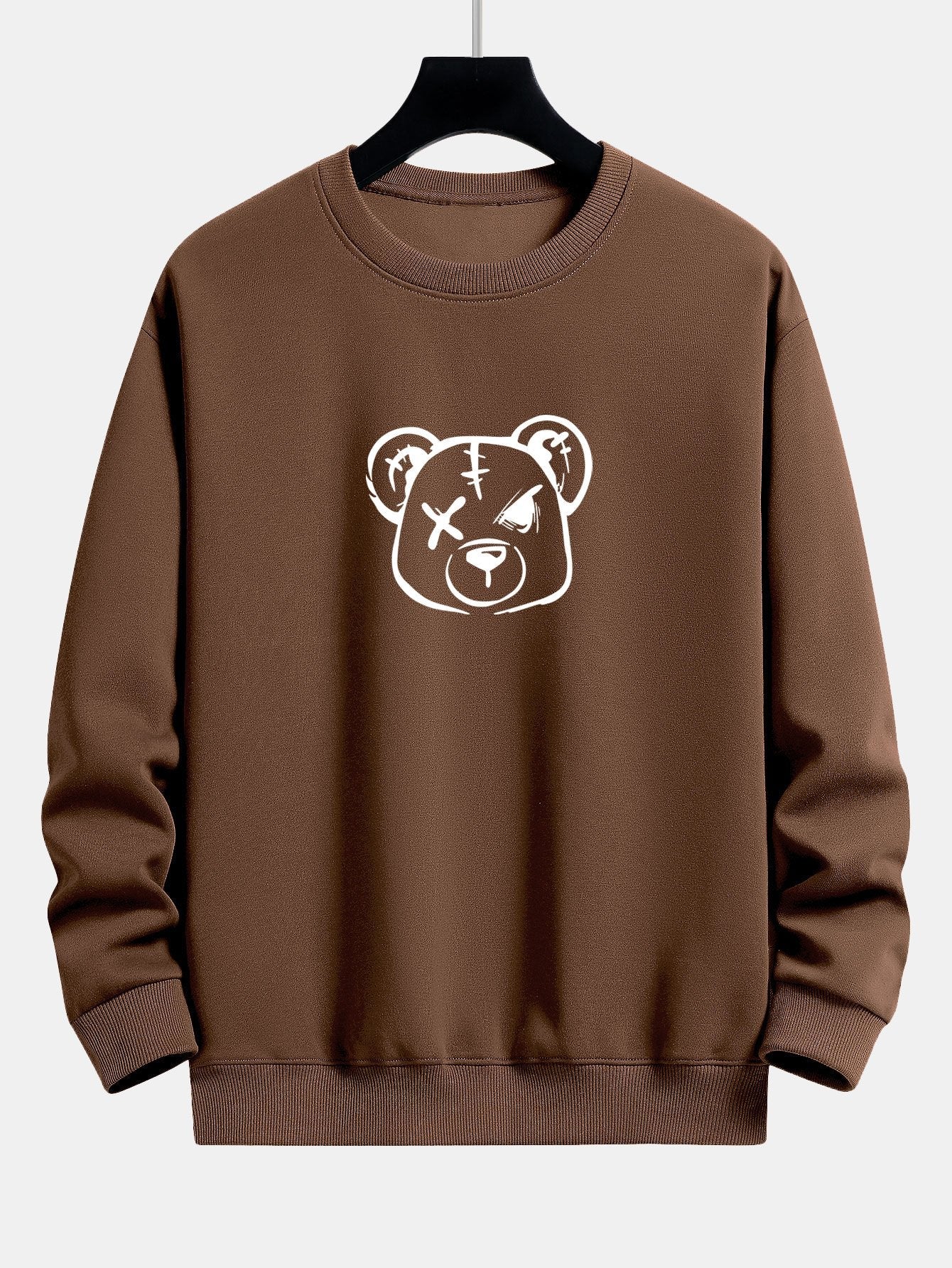 Simple Bear Print Relax Fit Sweatshirt