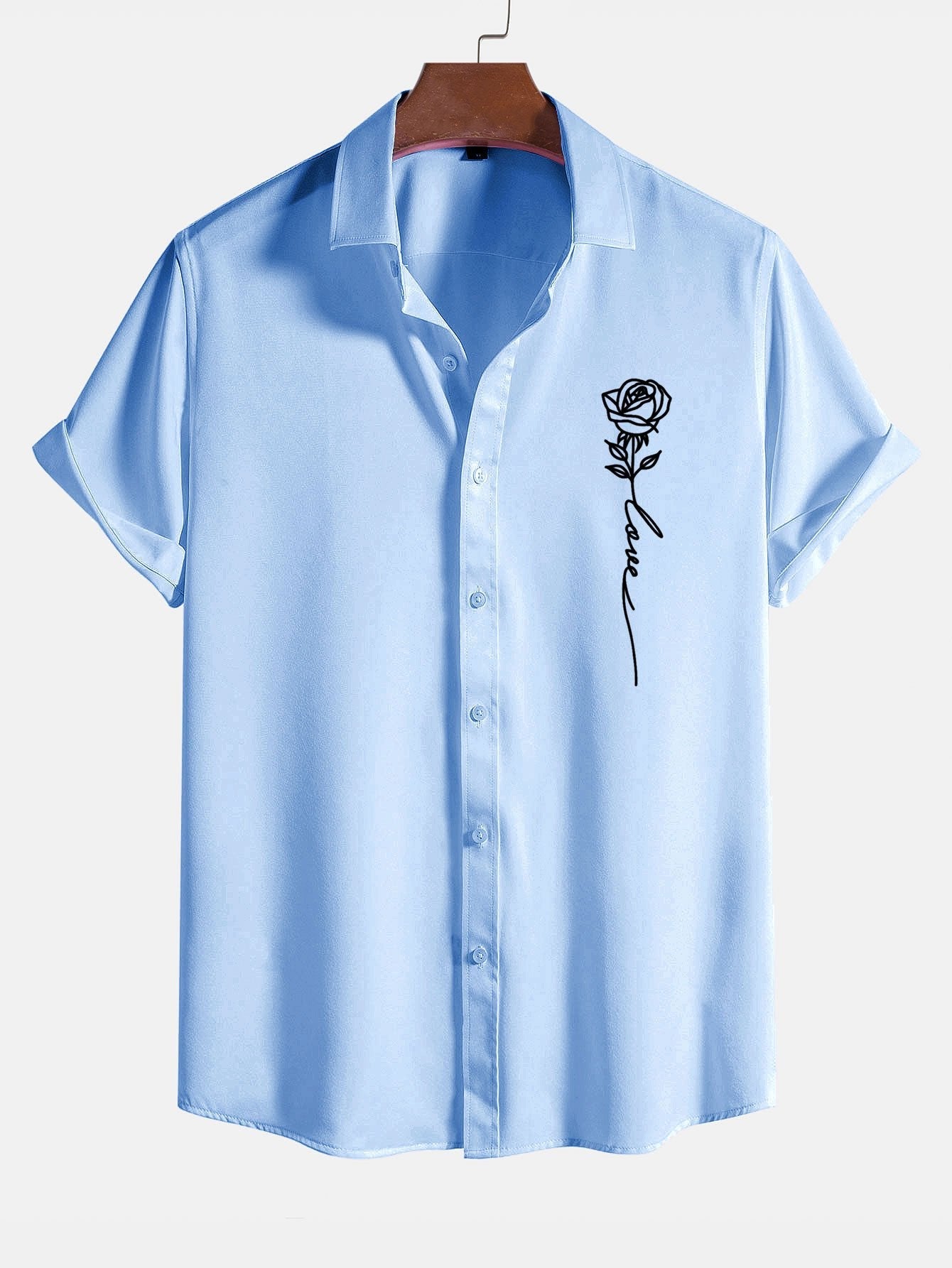 Chemise boutonnée à imprimé Rose Love