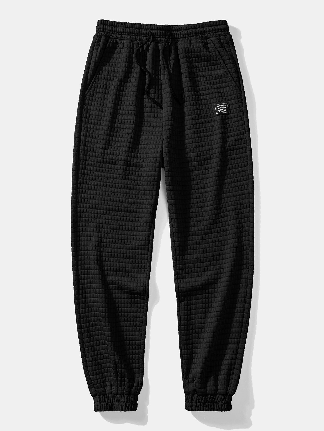 Drawstring Waffle Jogger Pants