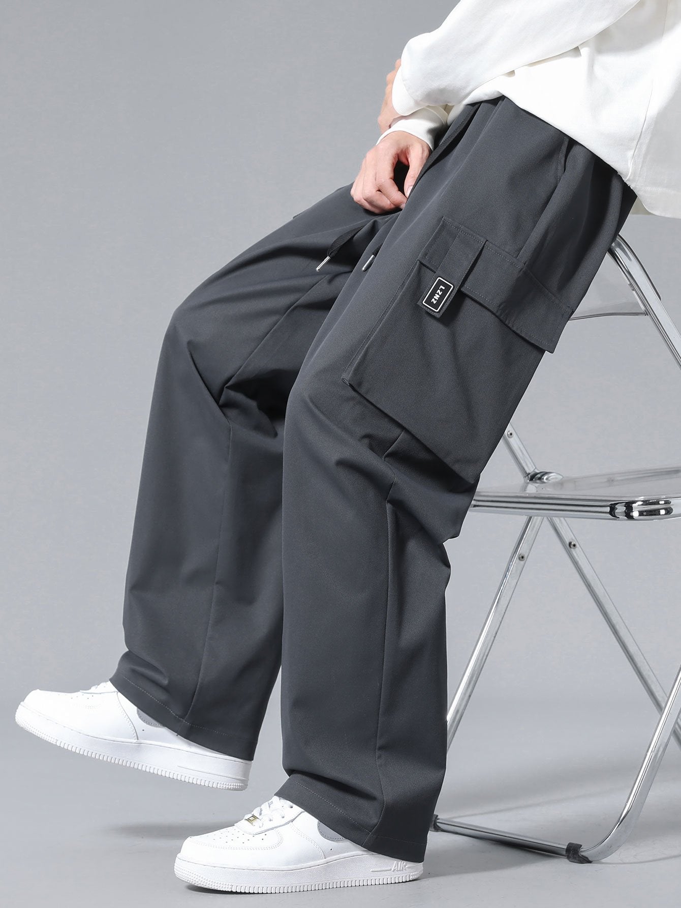 Pantalon cargo à cordon de serrage