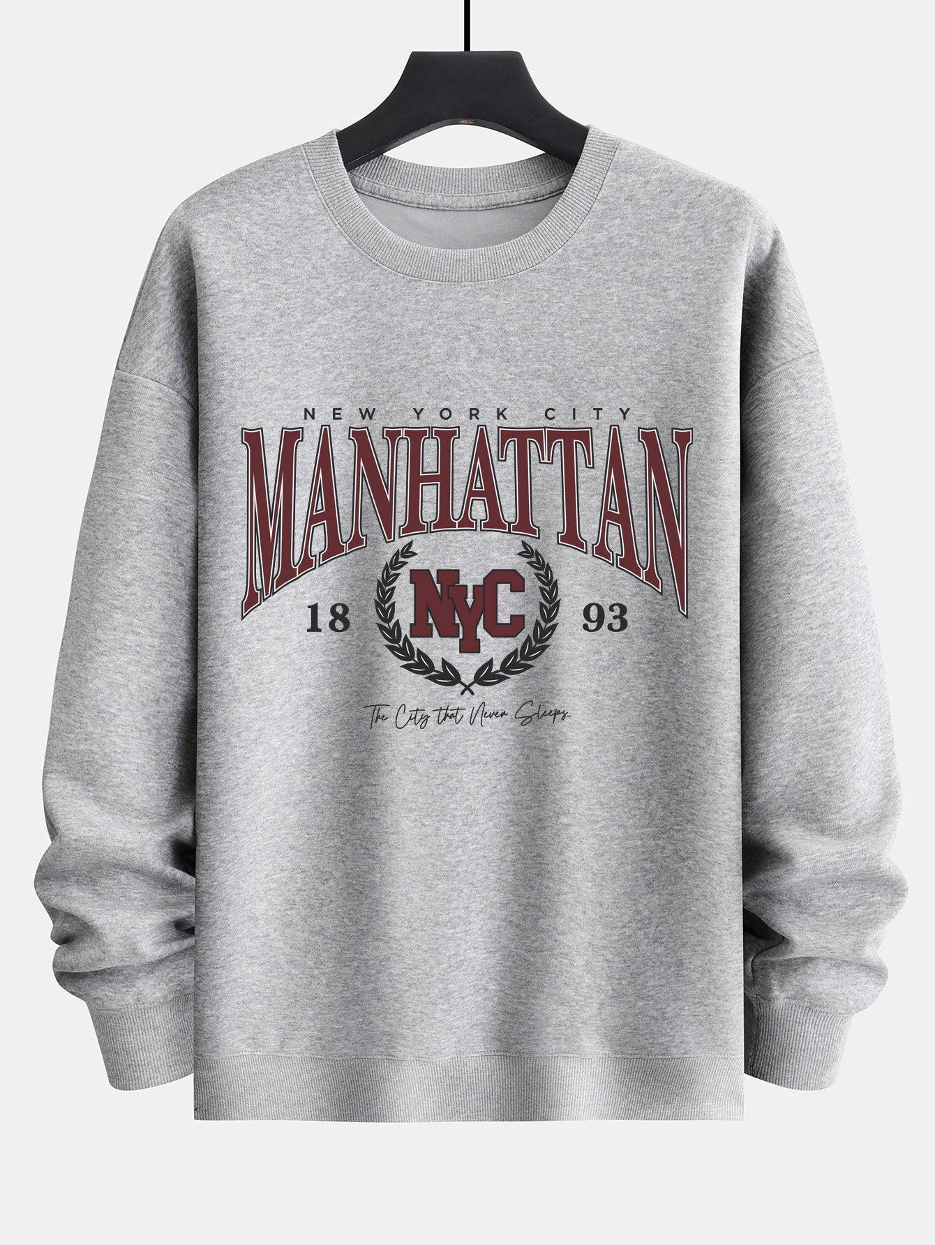 Sweat-shirt décontracté à imprimé universitaire Manhattan