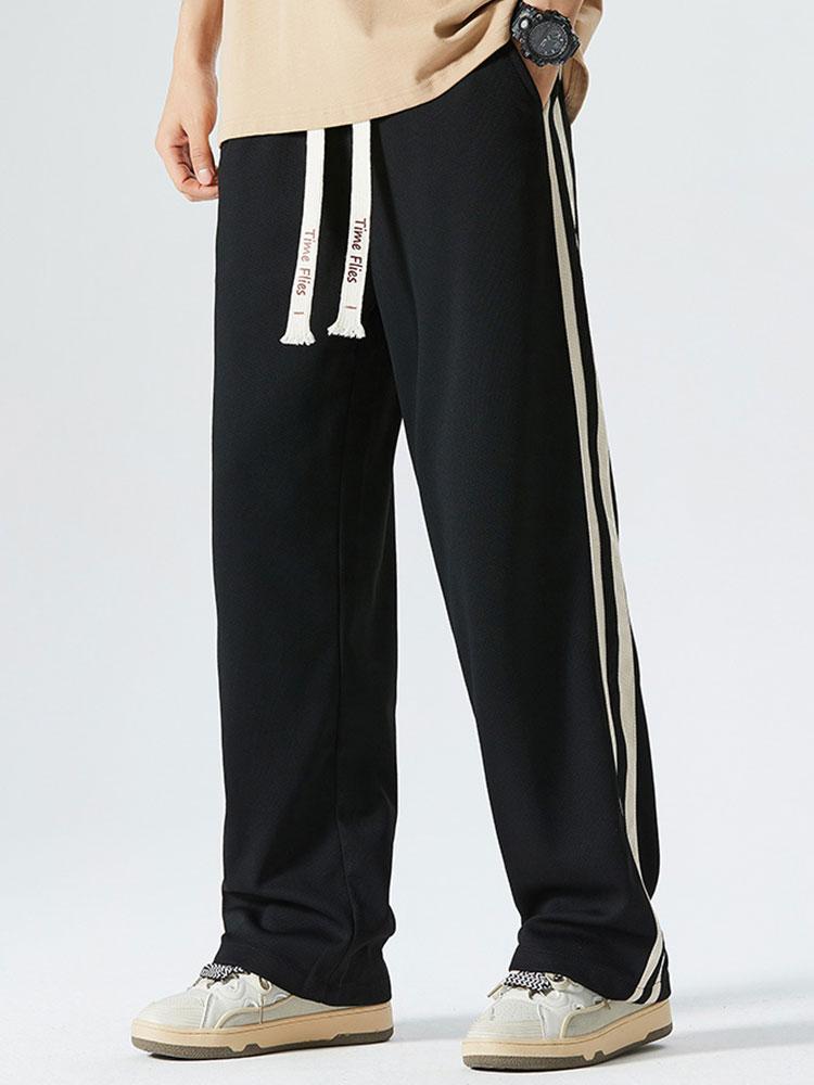 Vintage Side Stripe Loose Fit Straight Leg Pants