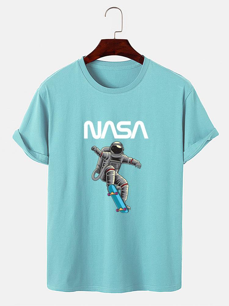 NASA Skateboard Astronaut Print T-Shirt