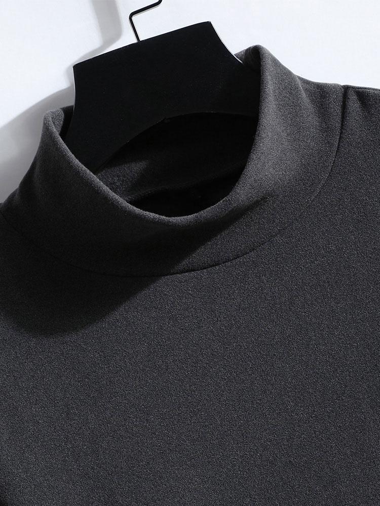 Fleece Long Sleeve Mock Neck T-Shirt