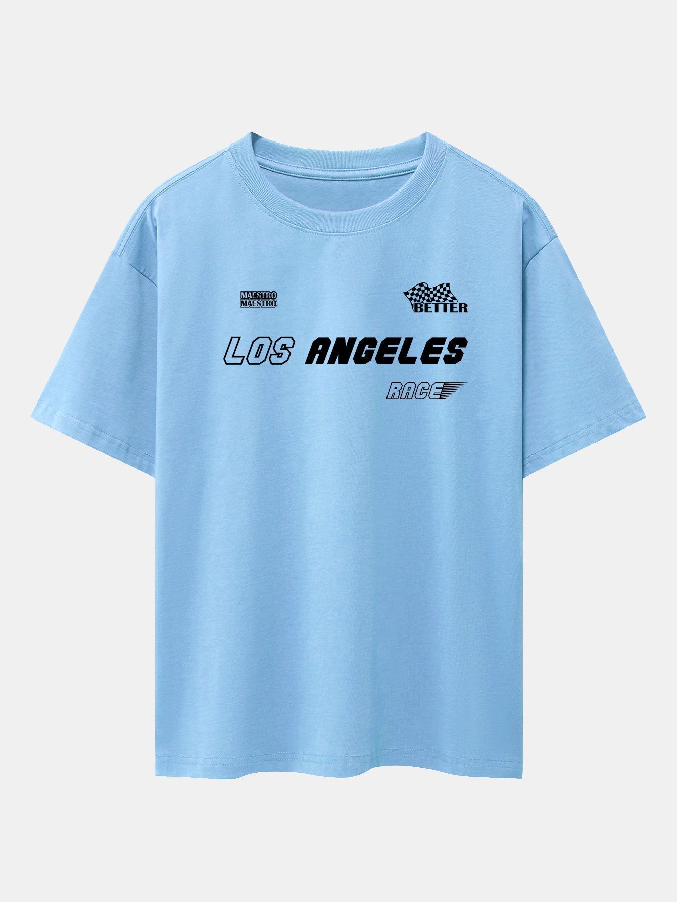 Los Angeles Slogan Print Drop Shoulder Oversize T-Shirt