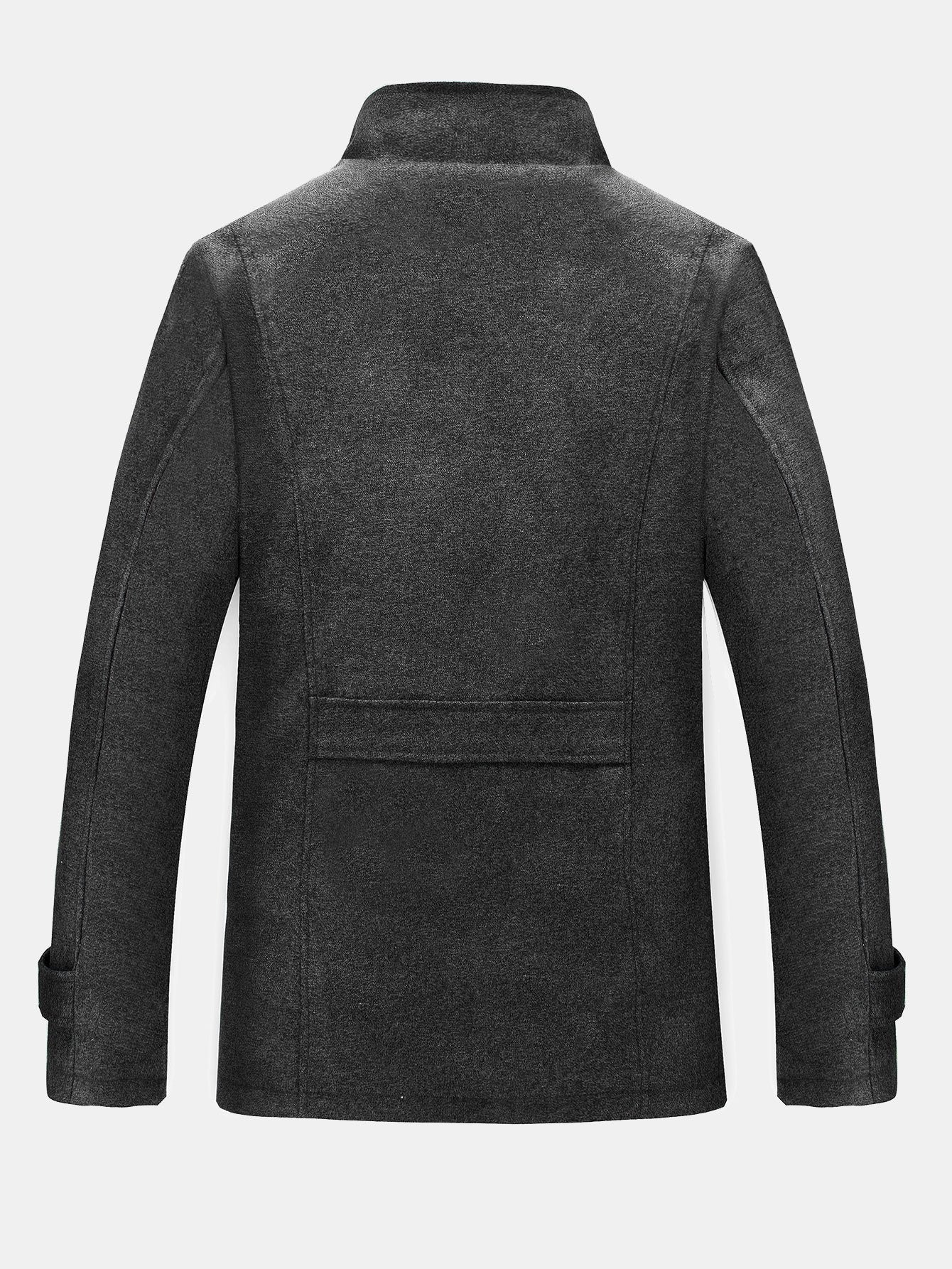 Manteau aspect laine à col cheminée doublé Teddy