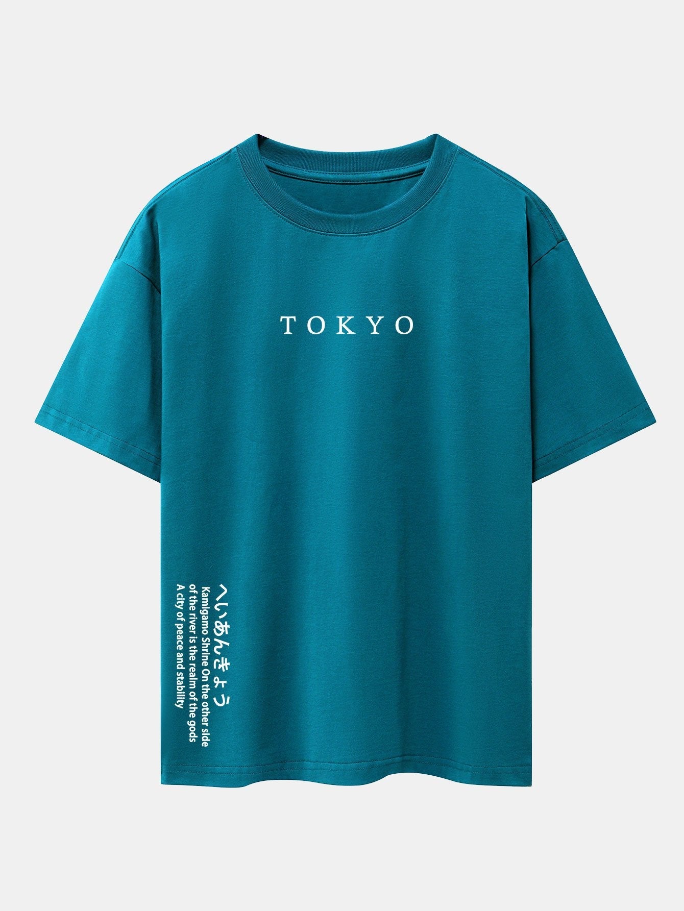 T-shirt oversize à épaules tombantes et imprimé slogan Tokyo 