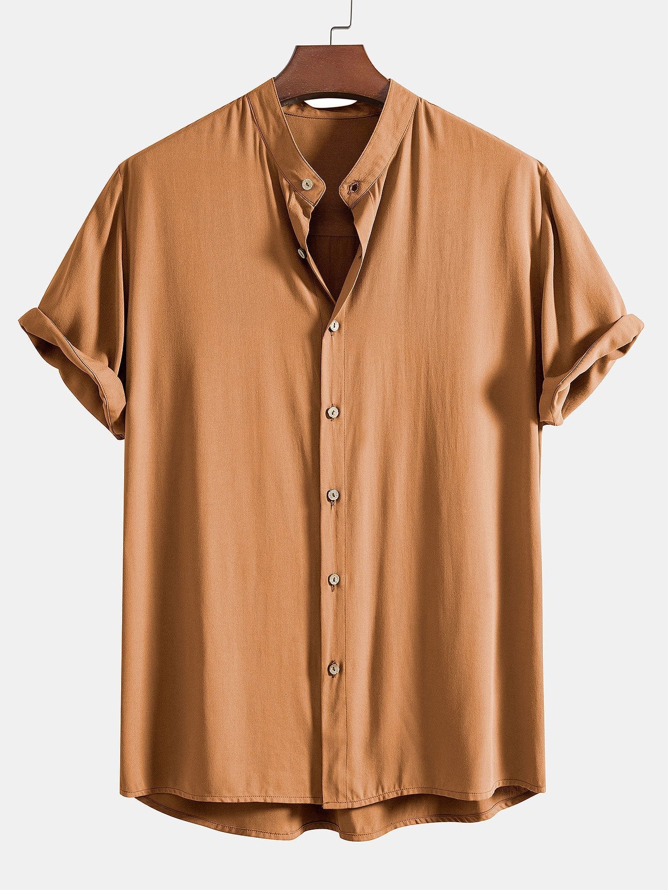 Chemise à col montant en viscose