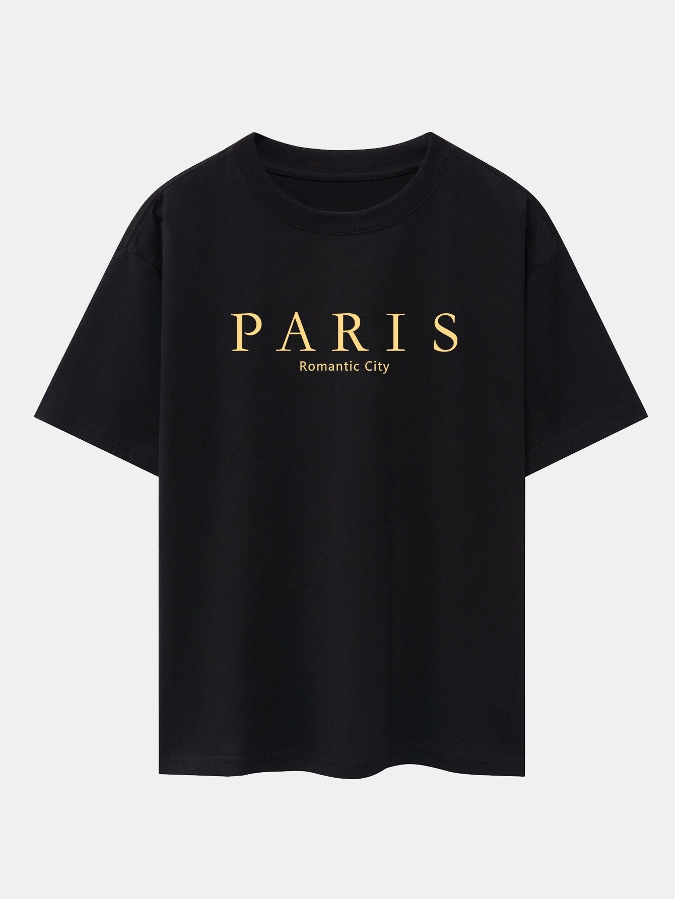 Paris Slogan Print Drop Shoulder Oversize T-Shirt