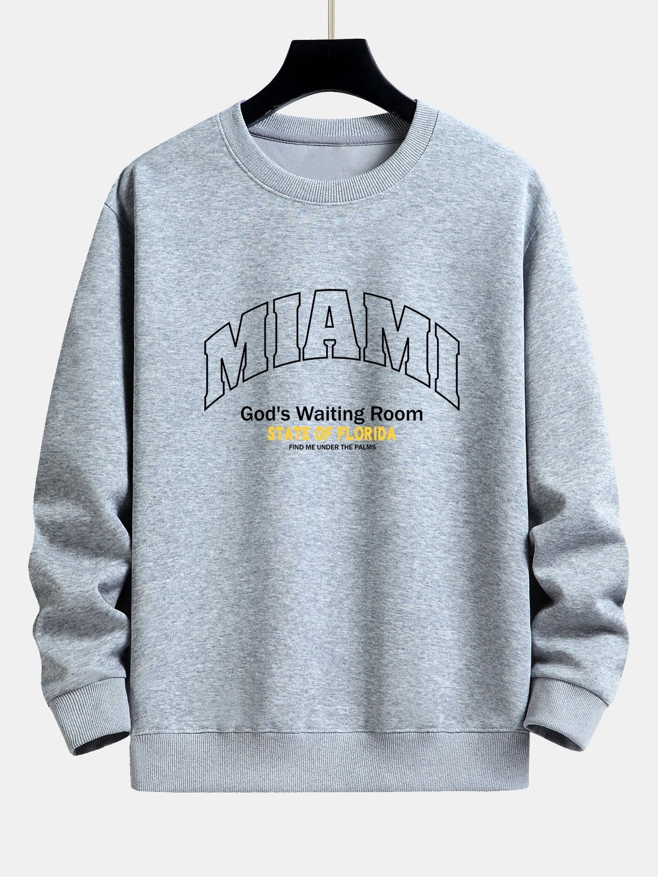 Sweat-shirt coupe décontractée à imprimé slogan Miami