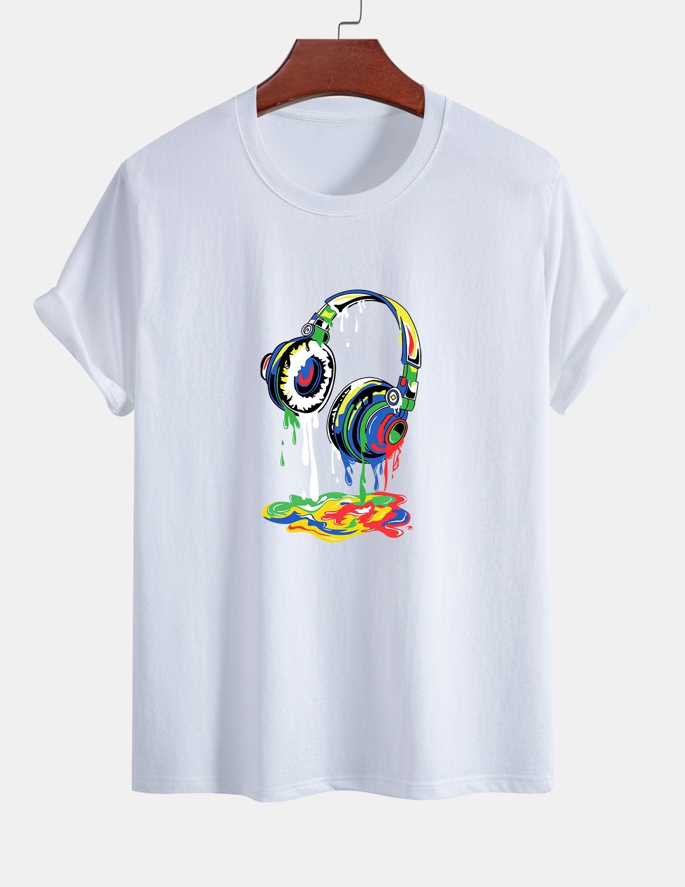 T-shirt en coton à imprimé casque dissolvant coupe classique