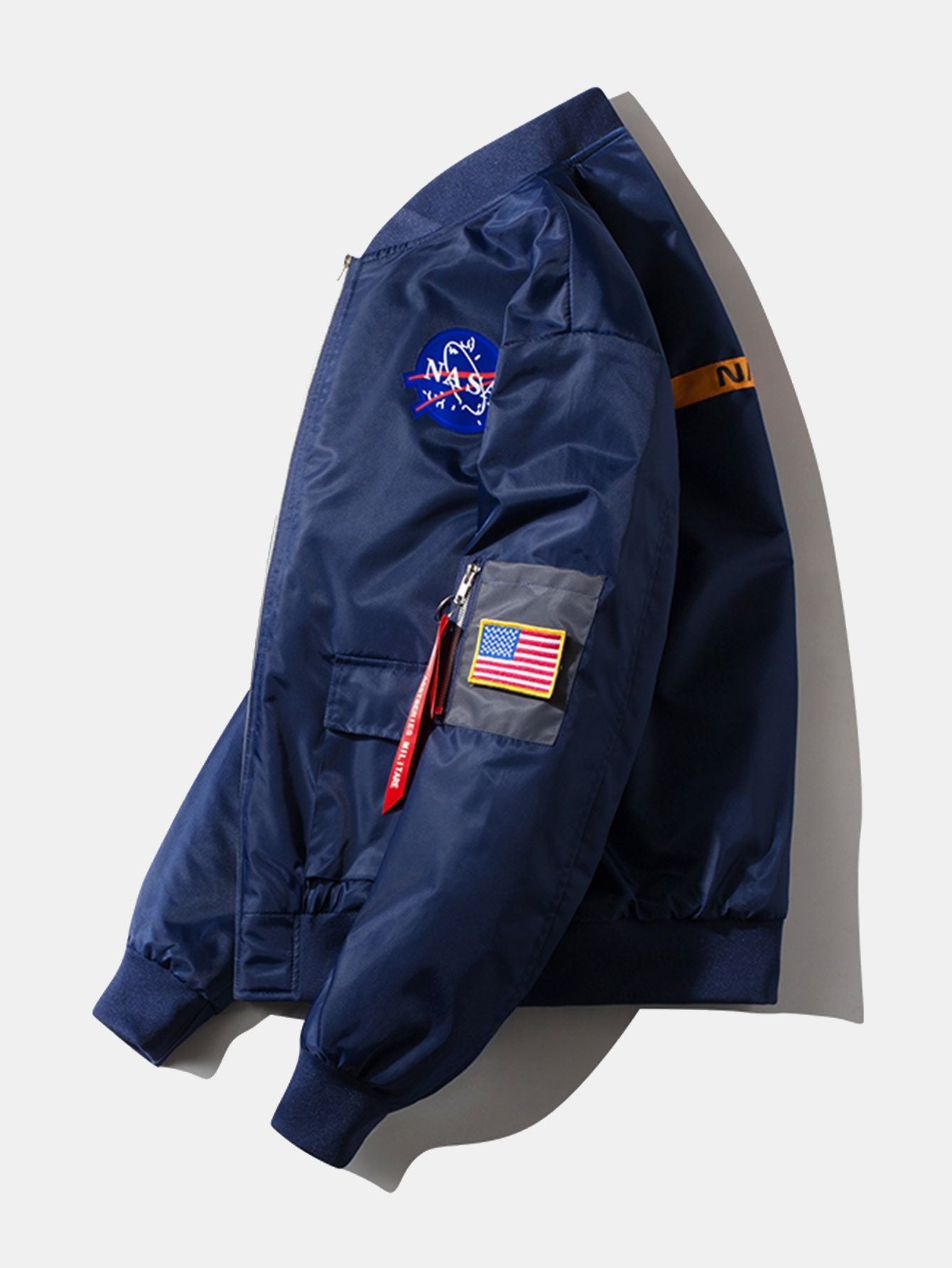 Oversized NASA Print Bomber Jacket