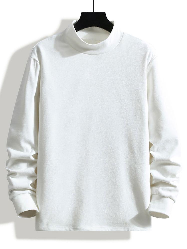 Fleece Long Sleeve Mock Neck T-Shirt