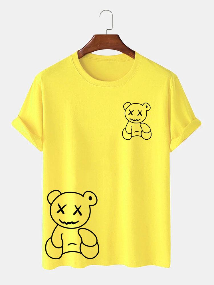 Line Shaped Bear Print T-Shirt