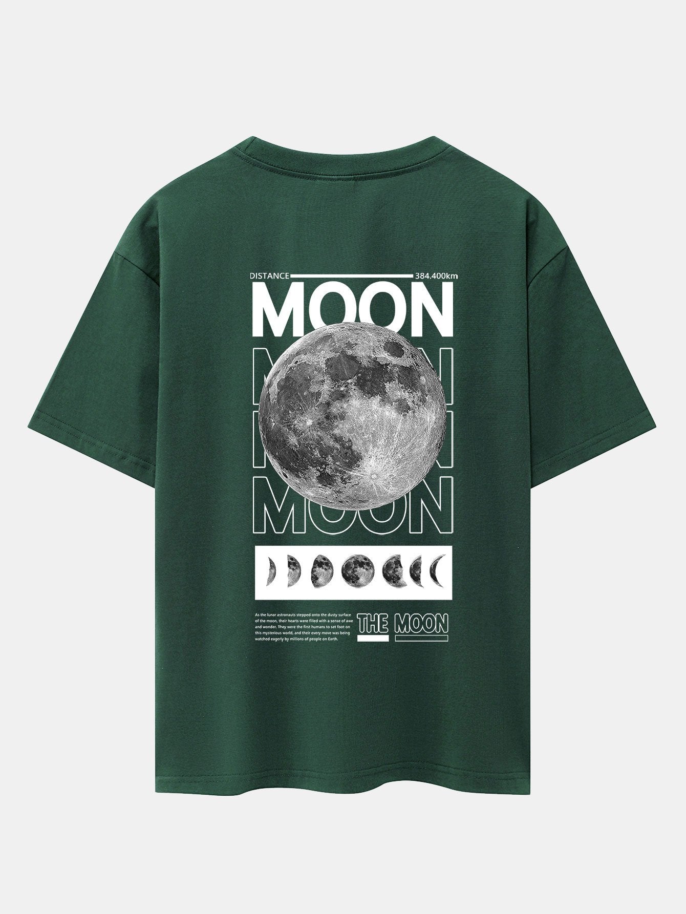 Moon Back Print Drop Shoulder Oversize T-Shirt