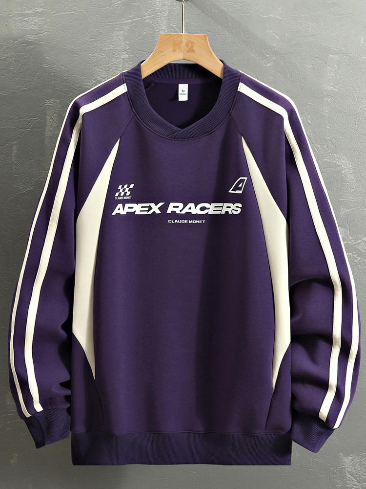 Sweat-shirt oversize color block à slogan Racing