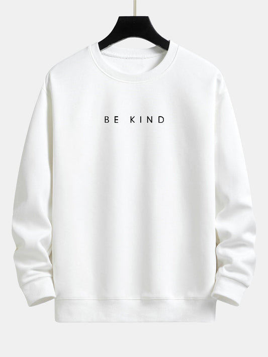 Sweat-shirt coupe décontractée à imprimé Be Kind