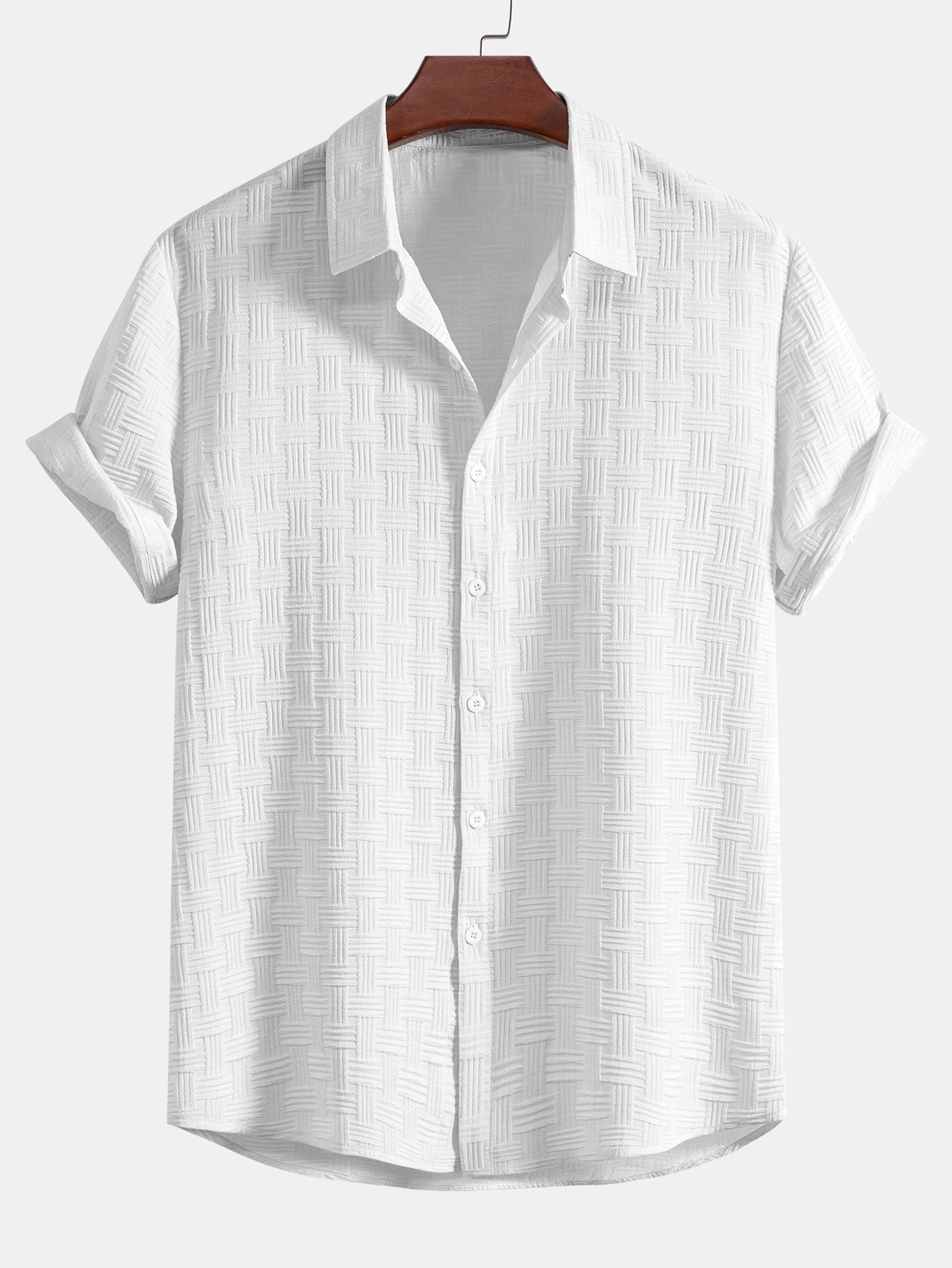 Chemise boutonnée en jacquard à rayures