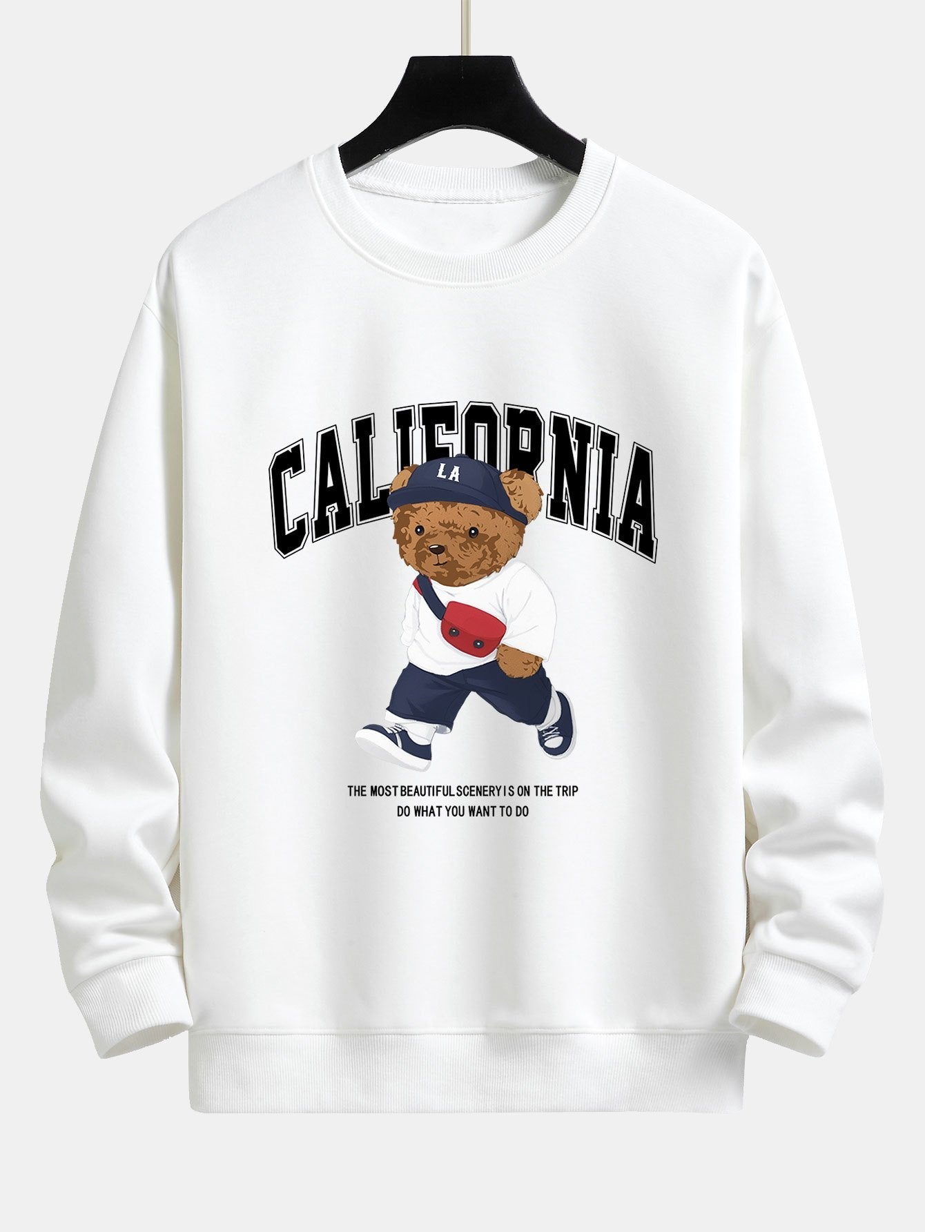 California Fashion - Sweat-shirt coupe décontractée à imprimé ours