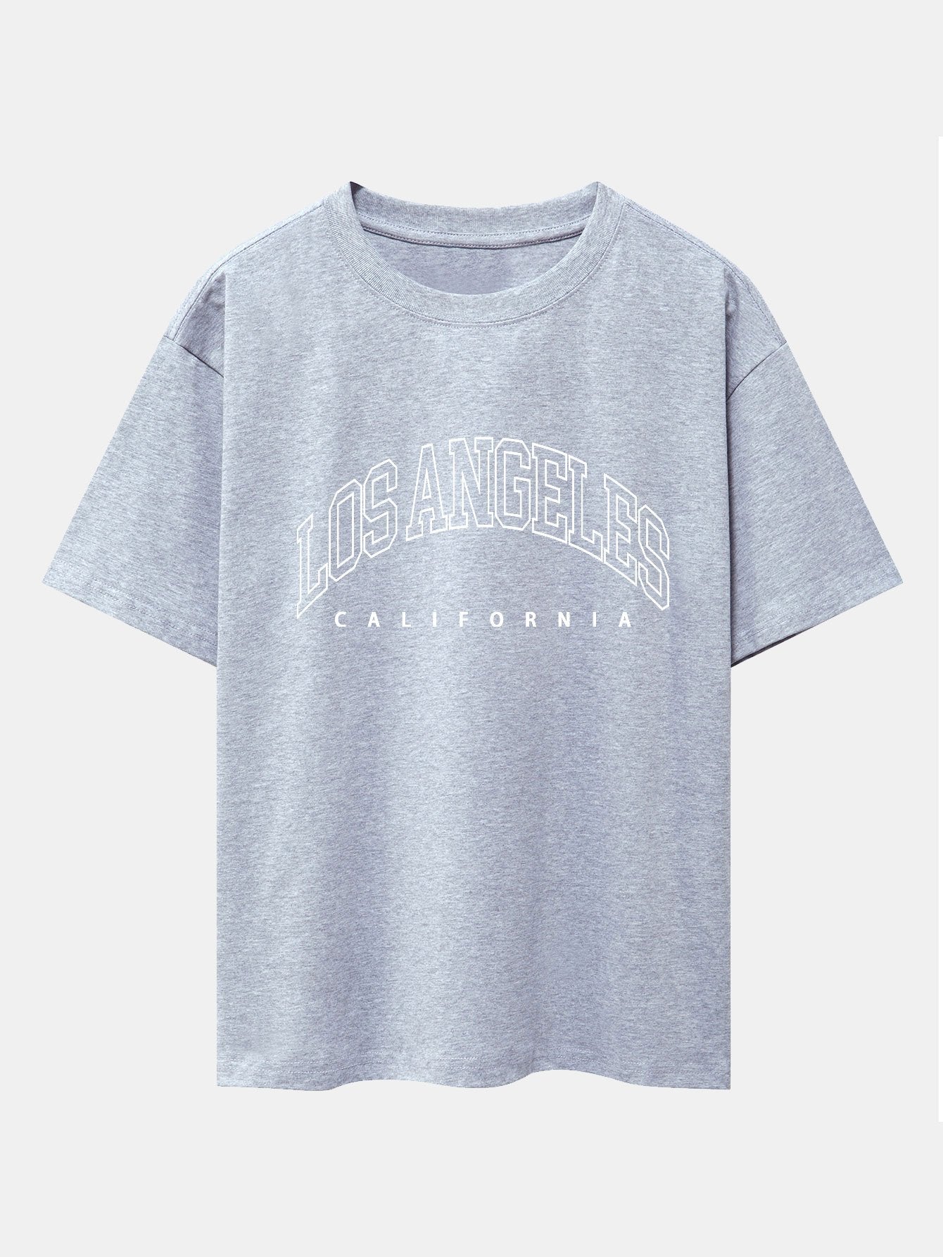 Los Angeles Letter Print Drop Shoulder Oversize T-Shirt