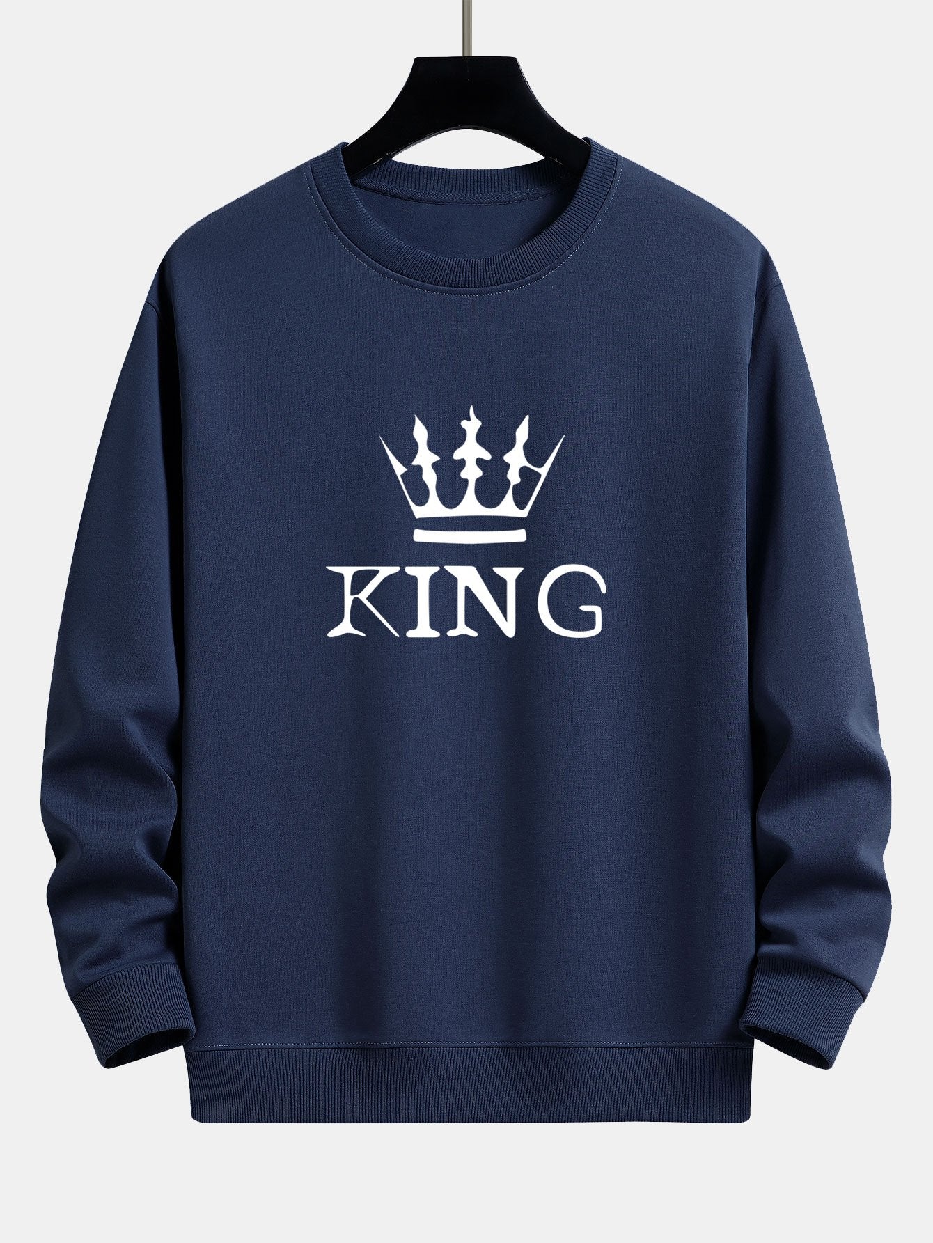 Sweat-shirt coupe décontractée à imprimé King Crown