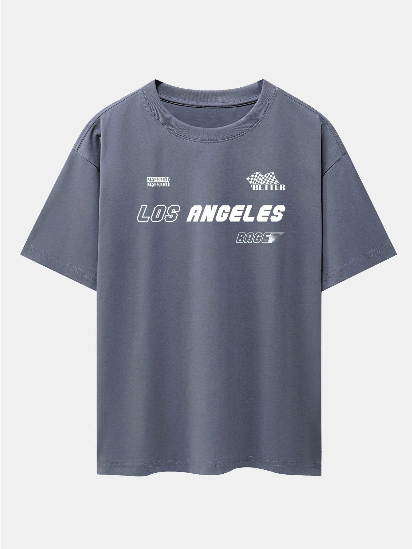 Los Angeles Slogan Print Drop Shoulder Oversize T-Shirt