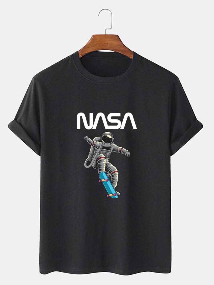 NASA Skateboard Astronaut Print T-Shirt