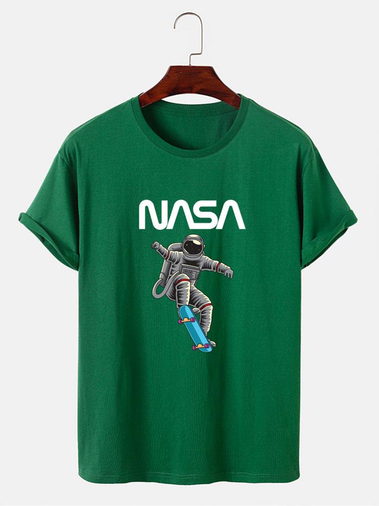 NASA Skateboard Astronaut Print T-Shirt