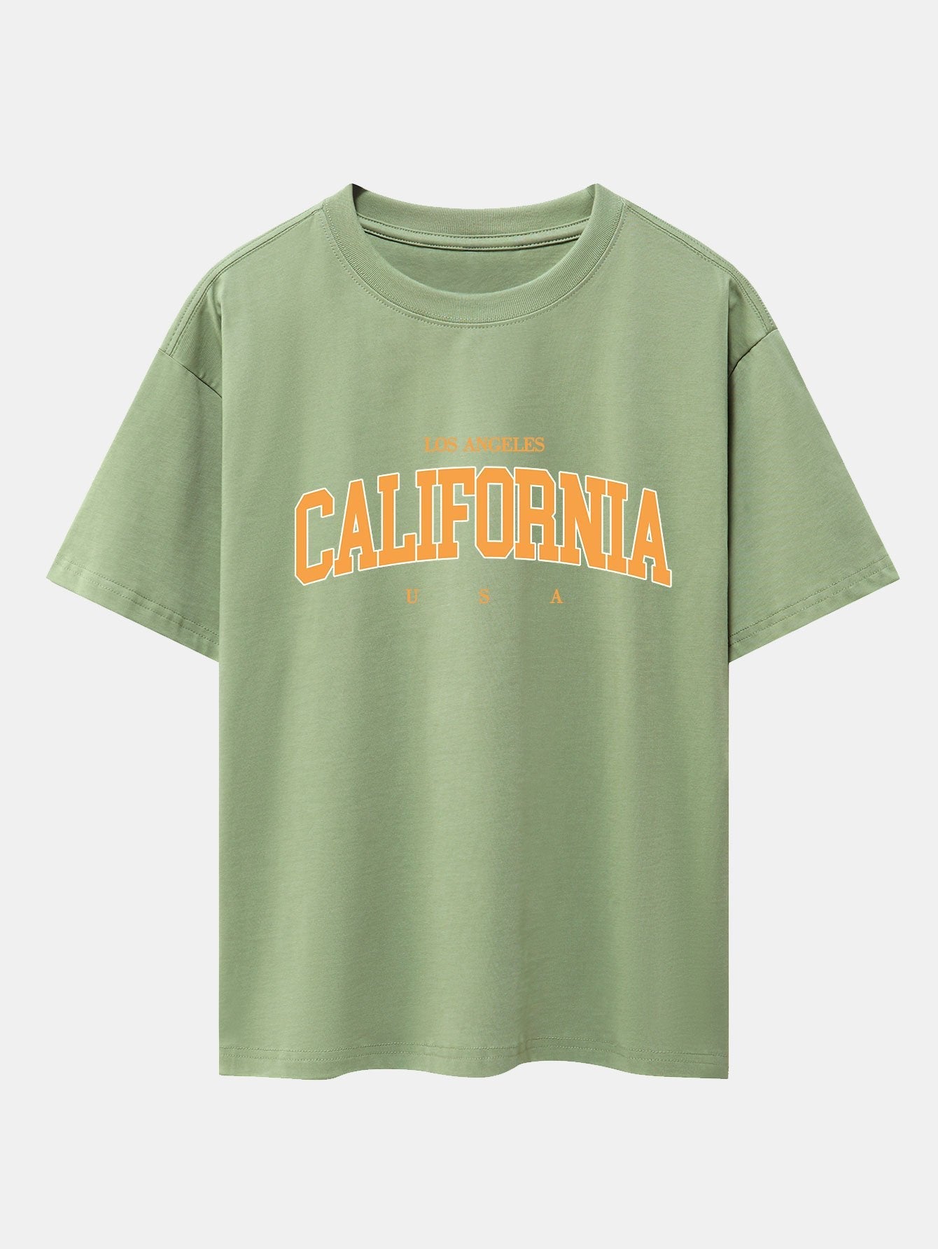 Los Angeles California Print Drop Shoulder Oversize T-Shirt