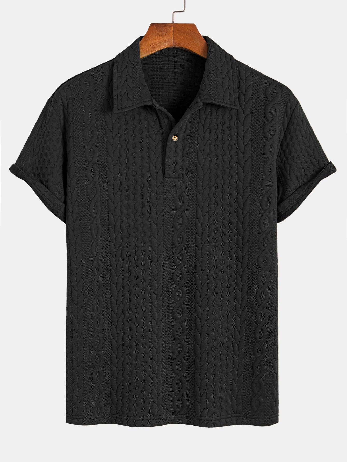 Polo jacquard texturé torsadé