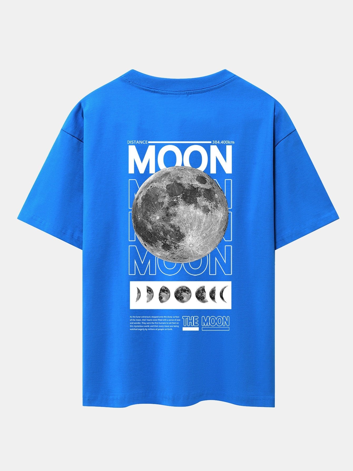 Moon Back Print Drop Shoulder Oversize T-Shirt