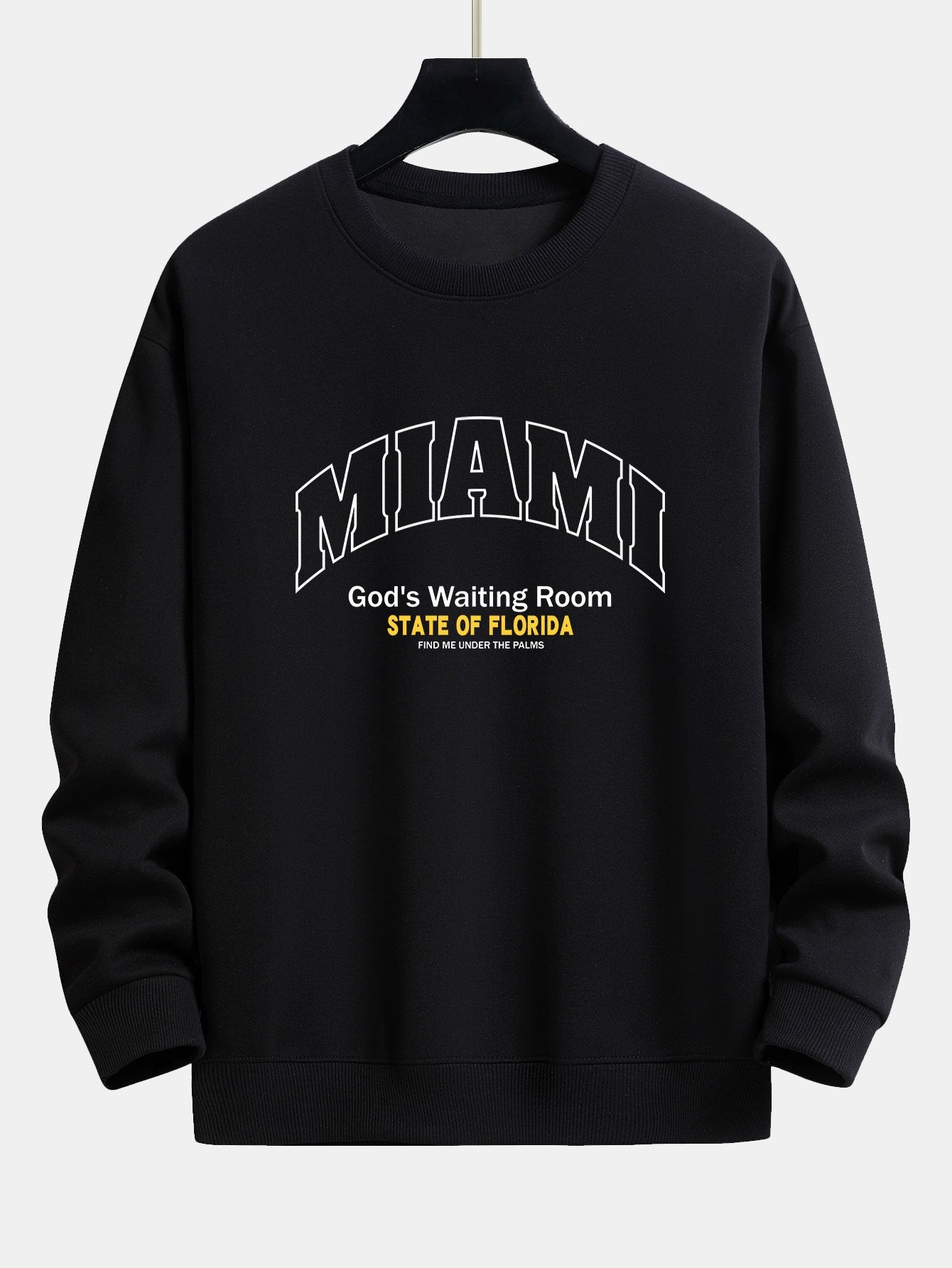 Sweat-shirt coupe décontractée à imprimé slogan Miami