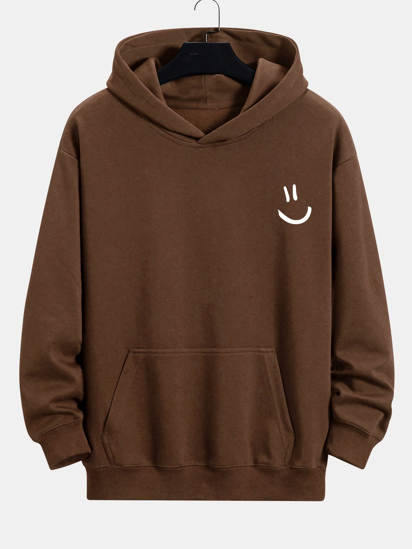 Smiley Face Print Relax Fit Hoodie