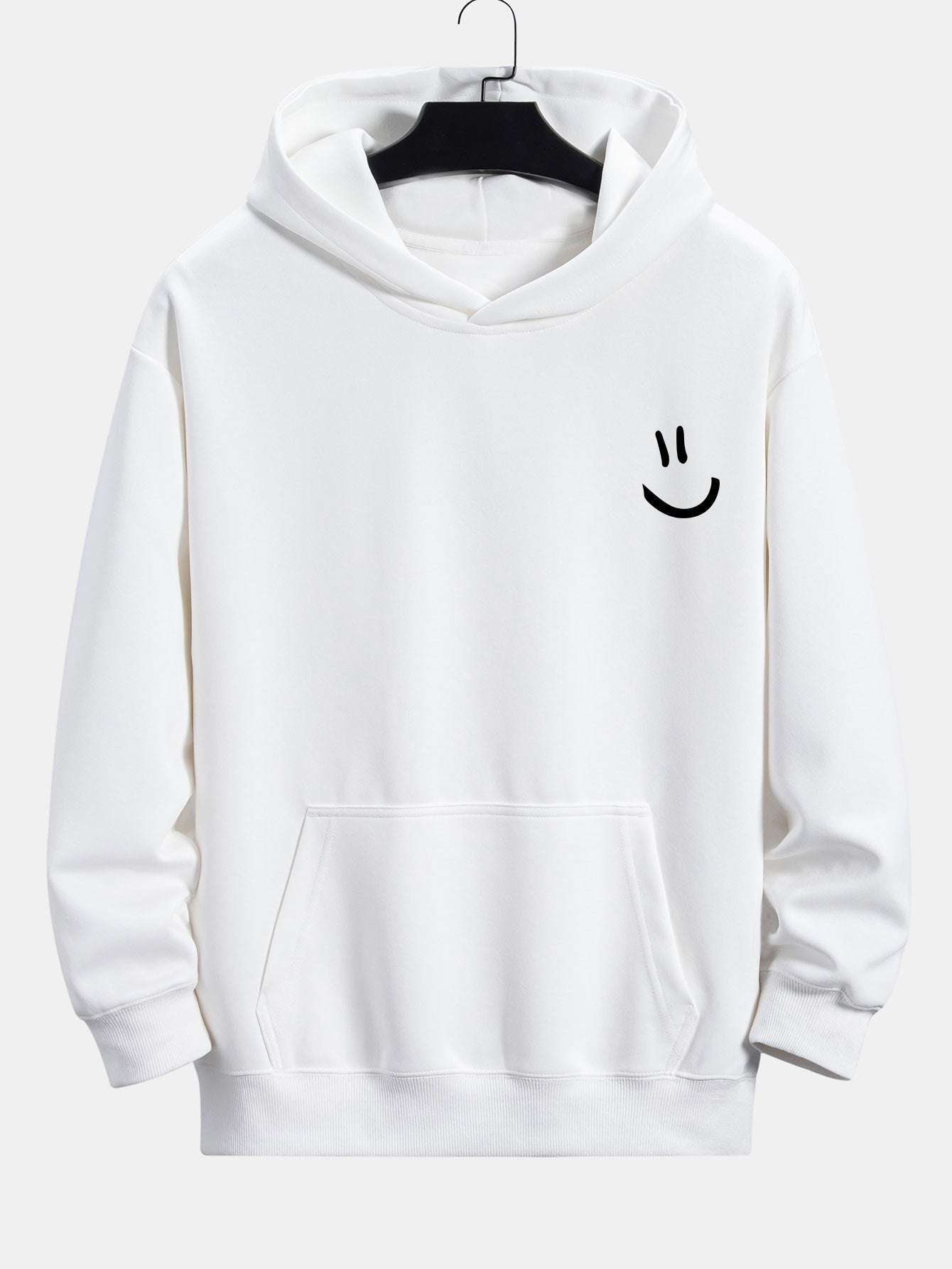 Smiley Face Print Relax Fit Hoodie