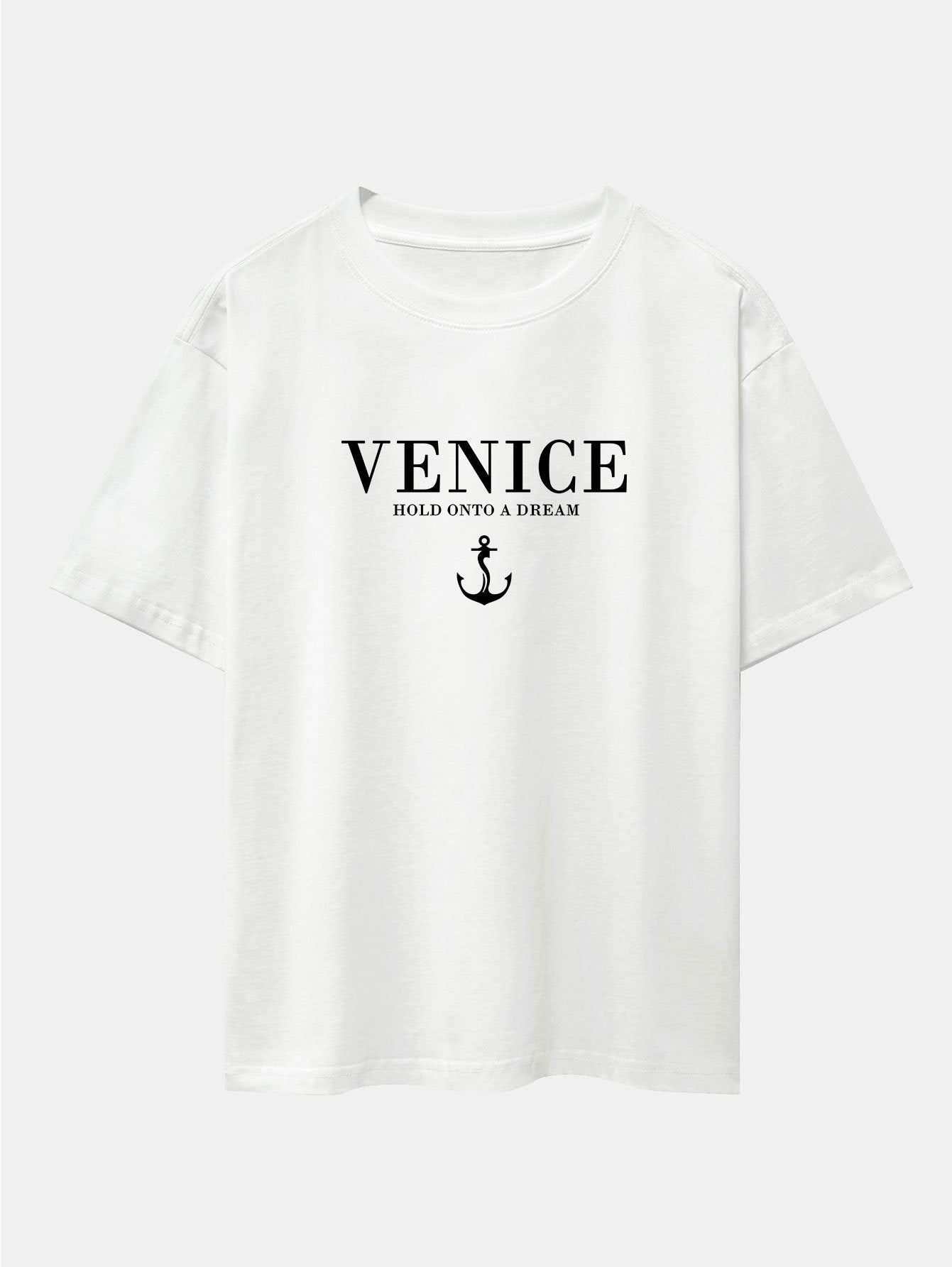 T-shirt oversize à épaules tombantes et imprimé ancre de Venise