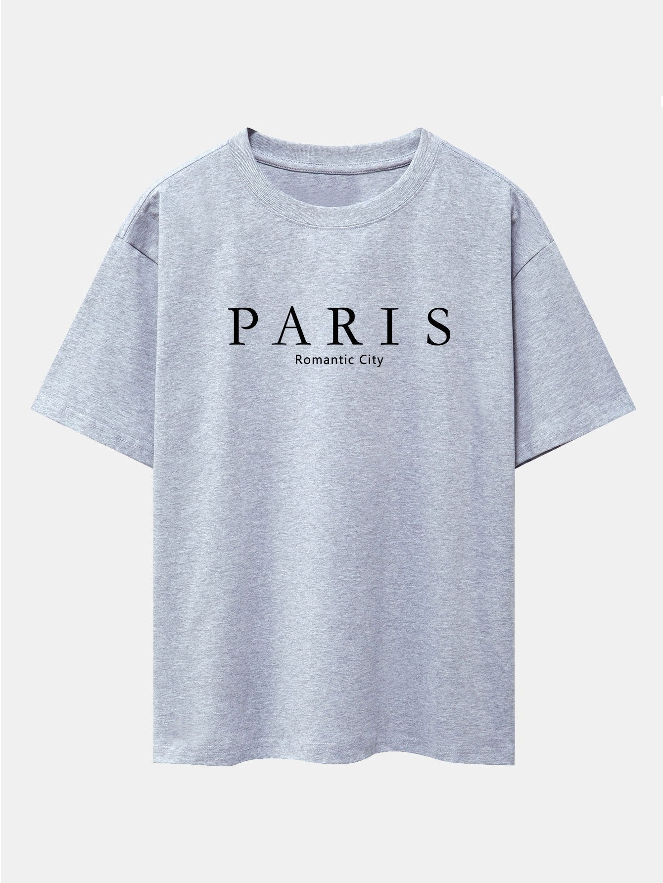 Paris Slogan Print Drop Shoulder Oversize T-Shirt